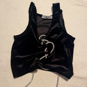 Velvet Black Crop Top